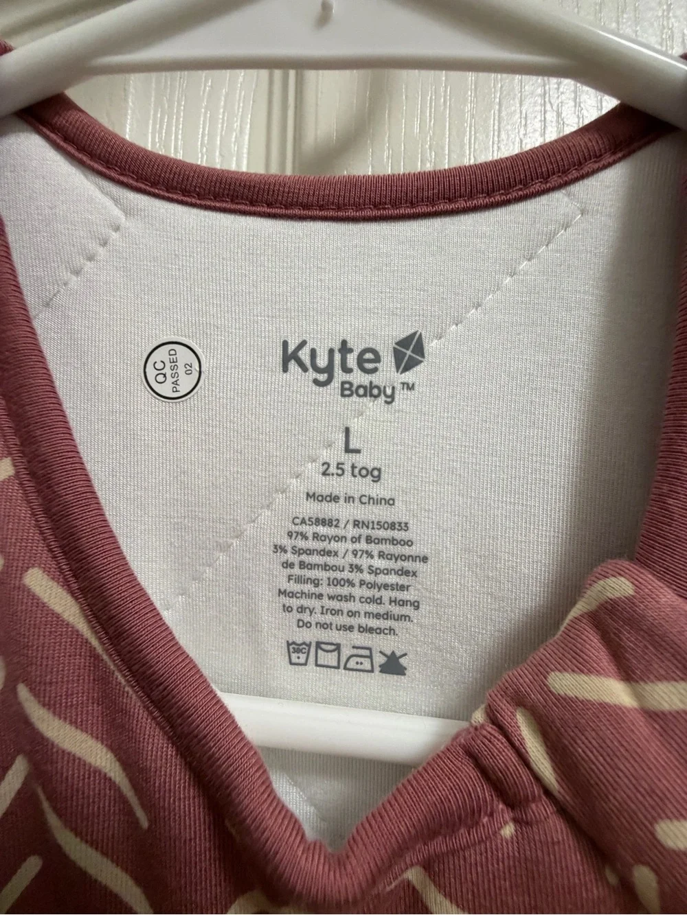 NWT Kyte Baby Dusty Rose Herringbone Sleep Bag L 2.5 TOG Bamboo Wearable Blanket
